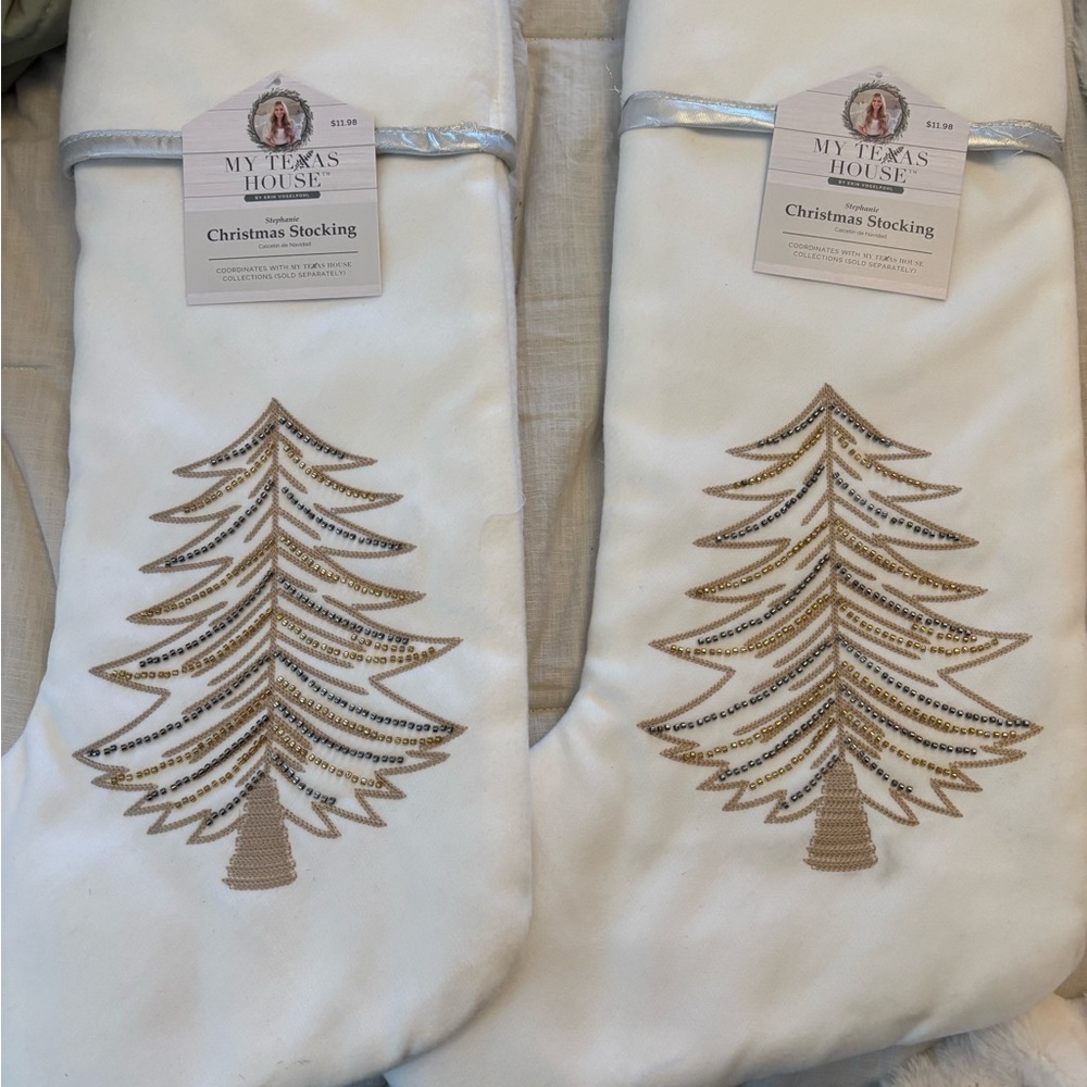 My Texas House White Christmas Stockings
